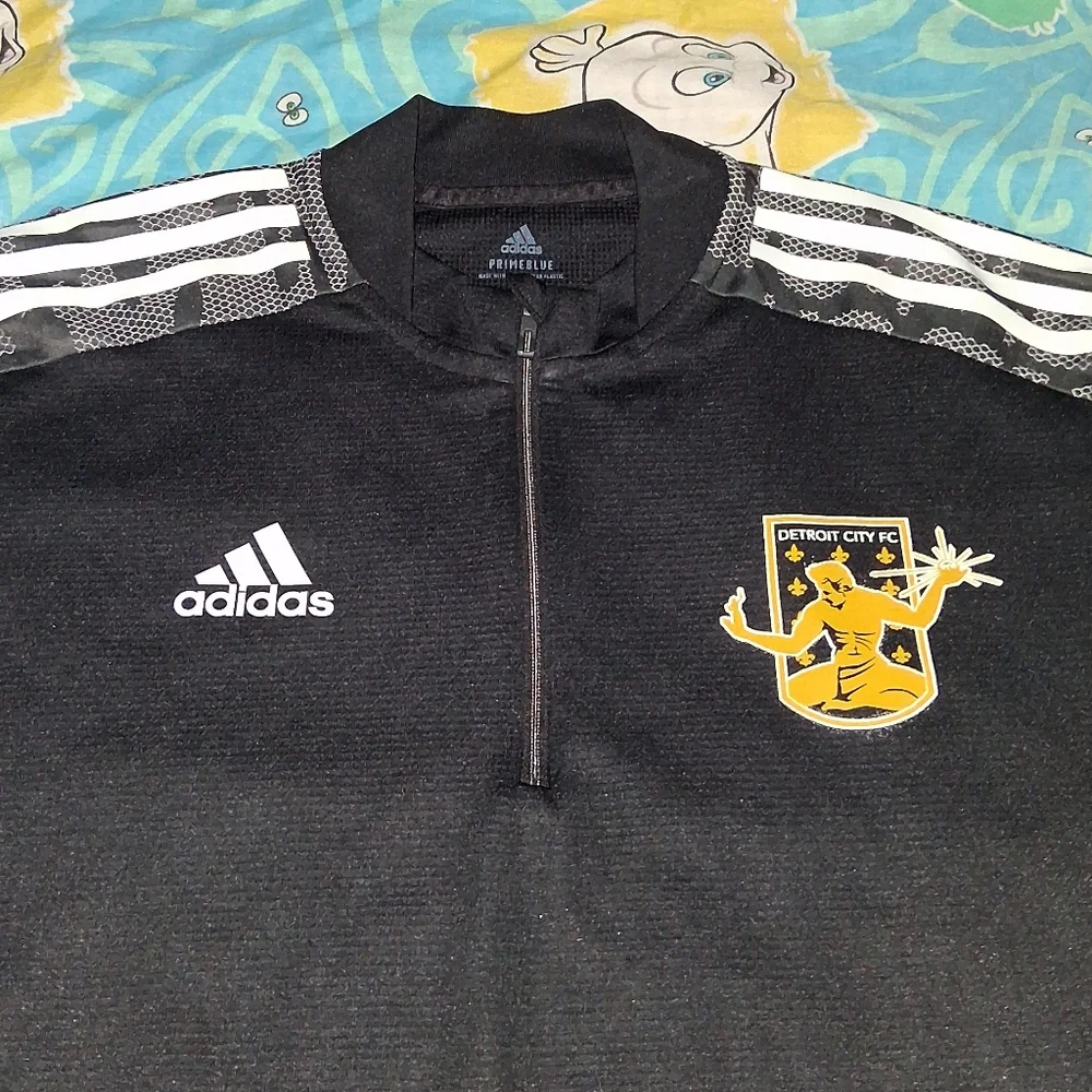 Adidas Detroit City FC 1/4 Zip Long Sleeve Camo Jersey Shirt Vintage Soccer